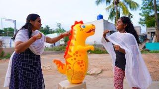 "அட கடவுளே இப்படியுமா Dinosaur ? அடிச்சா திருப்பி அடிக்கும் Dinosaur !! | Punch Dinoser | Mrs.Abi2.0