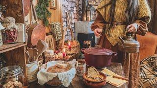 A rainy day at Mrs Warmwood's forest cabin  A cosy tale by the fireplace | Fall Cottagecore ASMR