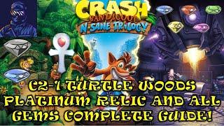 C2-1 Turtle Woods Platinum Relic All Gems (Blue) Crash Bandicoot 100% Guide