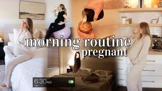 PREGNANT MORNING ROUTINE! cozy & intentional! brith prep, skincare, must haves & more