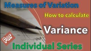 Measures of Variation | Biostatistics and Research Methodology | Variance | For Individual Series