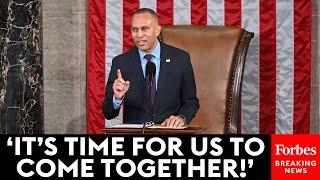 JUST IN: Jeffries Vows Democrats 'Will Work With Anyone In Any Party' After Johnson Wins Speakership