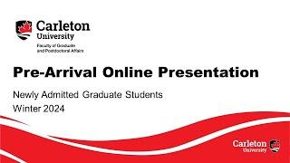 Info Session for New Grad Students - Winter 2024 | Carleton University