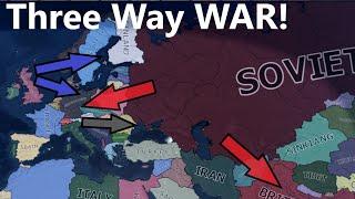 What if WW2 Became A 3 Way War?! Hoi4 Timelapse