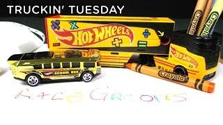 Truckin' Tuesday Pencil Pusher Hot Wheels Super Rig Truckin Transporter Coloring with Crayons