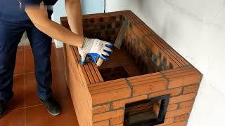 Как сделать красивую и эффективную дровяную печь из красного кирпича