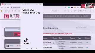 Tiktok app verification by using smspincode