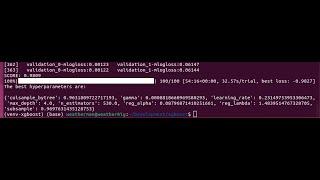 xgboost training using Bayesian Optimization for Hyper Parameter tuning.