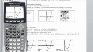 Video 35  Determine the Vertex by the Calculator