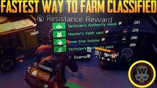 BEST way to farm Classified! Resistance Farm Guide (The Division 1.8)