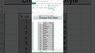 How to Change Cell Style #excel #ytshorts #shorts #study