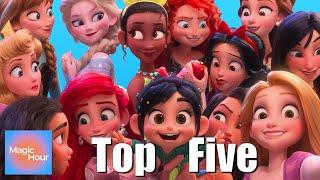 TOP FIVE DISNEY PRINCESSES OF ALL TIME