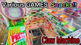 Various Snacks Claw Machine !! WINS !! Chocolate , Drink ,UFO Catchers in JAPAN お菓子UFOキャッチャー
