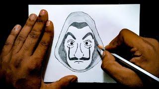 MONEY HEIST MASK pencil drawing