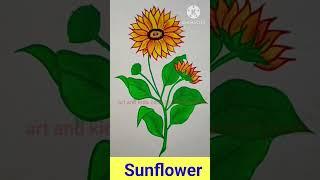 How to colour sunflower # सूरजमुखी का फूल