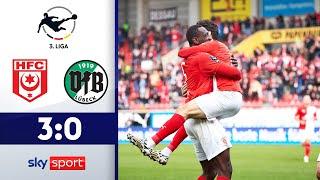 HFC beendet Negativserie! | Hallescher FC - VfB Lübeck | Highlights - 3. Liga 2023/24