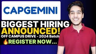 Capgemini hiring 2025 batch | Capgemini hiring for 2024 batch |off campus drive for 2024, 2025 batch