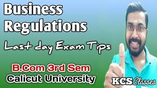 Last day Exam Tips|Business Regulations|Calicut University Bcom 3rd Semester