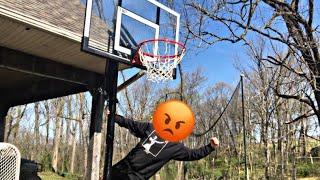 ANGRY KID DESTROYS $500 BASKETBALL HOOP!