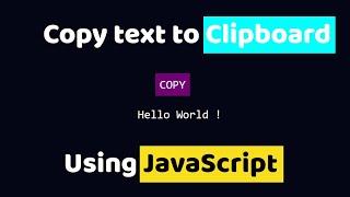 How to copy text to Clipboard || Javascript Tutorial || Easy Coding
