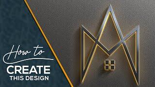 Design a M Letter Real Estate Logo #illustratortutorial #logodesign