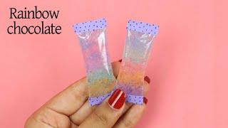 DIY Chocolate Gift Idea | Rainbow Chocolate Making Idea | Paper Gift Idea #shorts