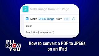 How to convert a PDF to JPEGs on an iPad