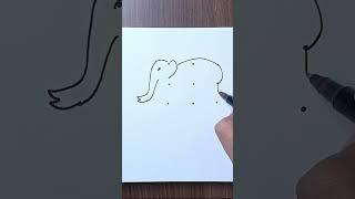 Elephant Drawing Easy | How to Draw Elephant | Animal Drawing from Dots #Dotsdrawing #art #howtodraw