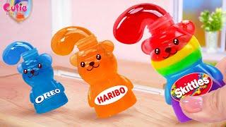 Delicious Tiny Rainbow Jelly Decoration IdeasSweet Skittles -Haribo- Oreo Jelly Cutie Little Cakes