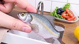 SO DELICIOUS!! Perfect Miniature Oven Grilled Fish Recipe | ASMR Cooking Mini Food