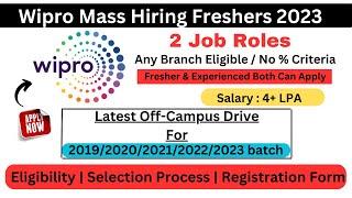 Wipro Mass Hiring Freshers | Wipro Off Campus Drive for 2021 2022 2023 batch |Jobs for freshers #wfh