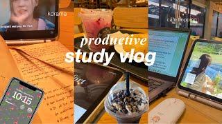 STUDY VLOG: realistic study routine!  lots of studying, cafe hopping, uni life vlog