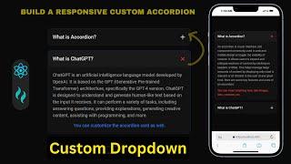 Animated Custom Accordion in Reactjs and Tailwind CSS