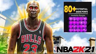 NBA 2K21 NEXT GEN MICHAEL JORDAN BUILD! 80+ BADGE UPGRADES! OVERPOWERED DEMIGOD BEST BUILD!