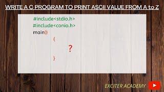 Write a c Program to print Ascii value of any character.