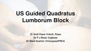 LSORA: Ultrasound Guided Quadratus Lumborum Block Tutorial