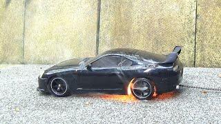 Supra RC Car Burnout Ends In Flames