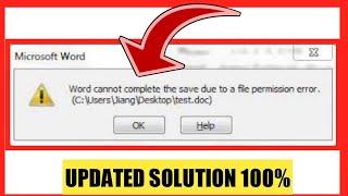 FIX word cannot complete the save due to a file permission error Windows 10