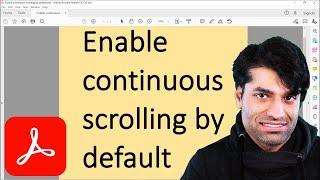 Enable continuous scrolling by default in Adobe Reader