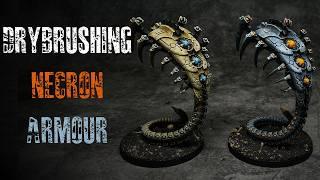 How To Drybrush Necron Armour Two Ways Cool Steel & Warm Bone - Canoptek Wraiths