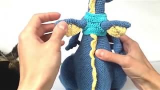 Дракон крючком. Вязаный динозавр. Дракон. Crochet dinosaur. Crochet dragon.  (Урок 6 Сборка)