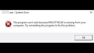 MSVCP100.dll system error repair
