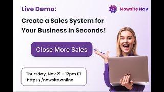 Nowsite Nav - Live Demo - Create a Sales System for Your Business in Seconds 21.11.2024