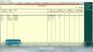 User Activity Log in Tally.E