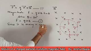 Motion of charged particles in uniform magnetic field