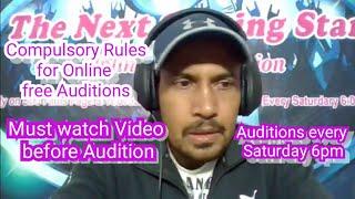 Free Online Singing Audition Rules || The Next Singing Star || SD3 Films