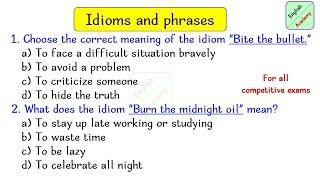 Idioms and Phrases 1- ,for all competitive exams English academy by Deepak KR #SSC #MTS #competitive