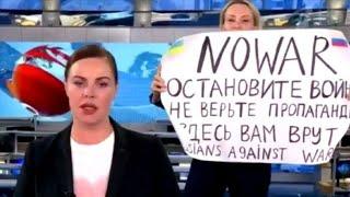 ‘No war’: Russian state TV producer interrupts newscast in daring act of dissent • FRANCE 24