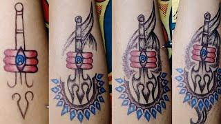 Rs. 5  pen the home make Mahadev Trishul Tattoos Design