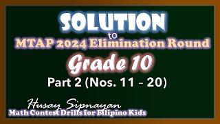 Solution to 2024 MTAP Elimination Round Grade 10 | MTAP Review | Part 2